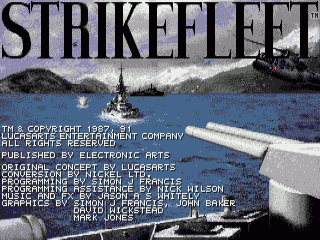 Strike Fleet title screen for Amiga